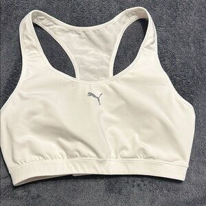 Puma White Racerback Performance Sports Bra